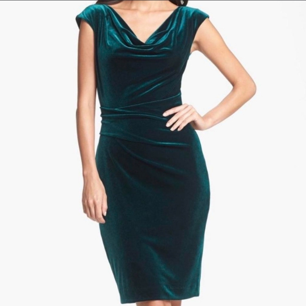 Vince Camuto Emerald Velvet Pencil Skirt
